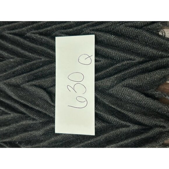 Dolce Vita Textured Cashmere Scarf Black One Size Fringe Trim Neck Wrap Shawl - Picture 6 of 9